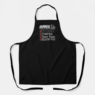 Runner's Life Funny Marathon Running Checklist Apron