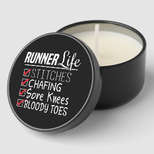 Runner's Life Funny Marathon Running Checklist Mini Candle Favors