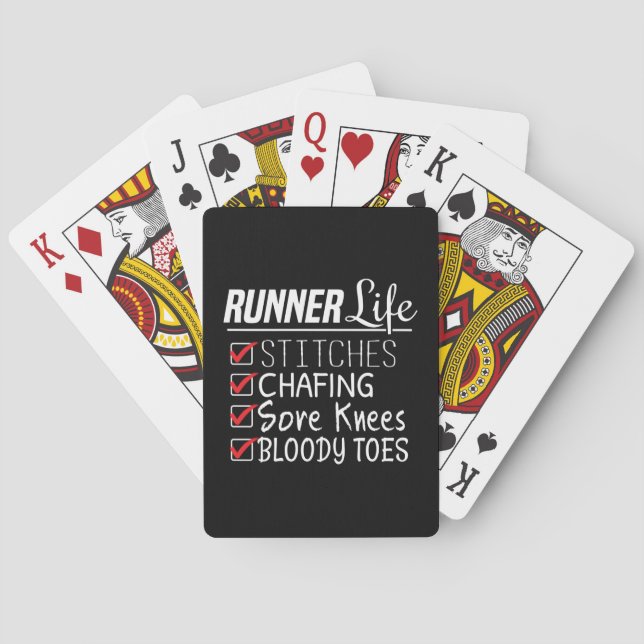 Runner's Life Funny Marathon Running Checklist Poker Cards (Back)