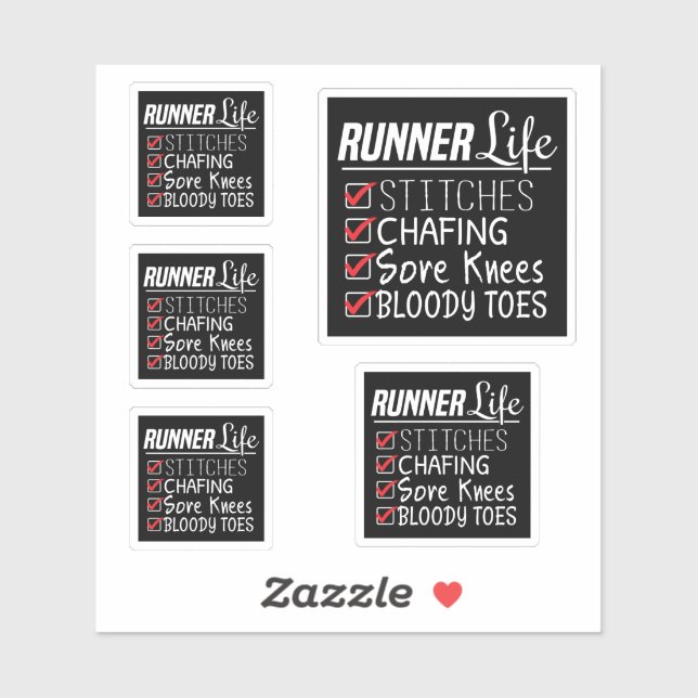 Runner's Life Funny Marathon Running Checklist Sticker (Sheet)