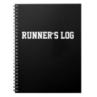 Runner's Log Running Notebook Black Spiral Journal