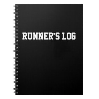 Runner's Log Running Notebook Black Spiral Journal