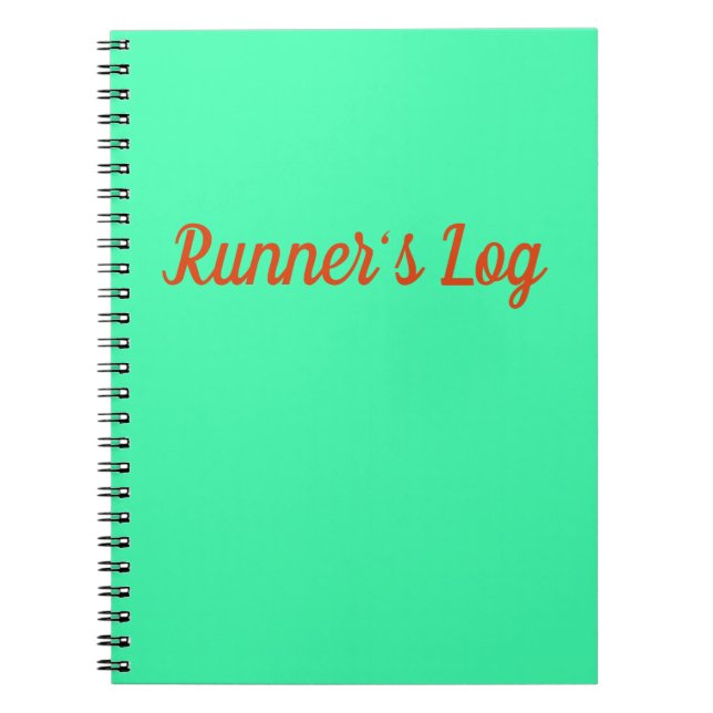 Runner's Log Running Notebook Blue Spiral Journal (Front)