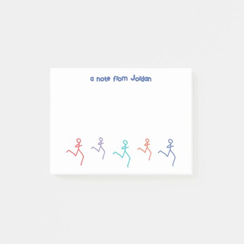 Runners Running Colorful Personalized Post_it Notes