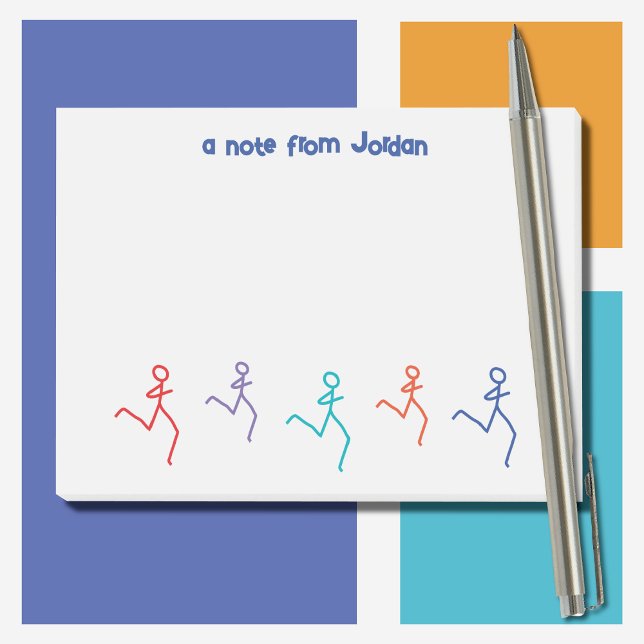 Runners Running Colorful Personalized Post-it Notes (Post-it® Notes in-situ front)