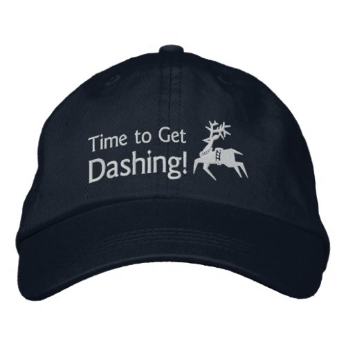 Runners Time to Get Dashing Reindeer Icon  Emoji Embroidered Baseball Cap