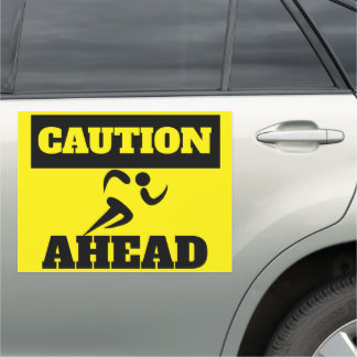 Runners warning | Caution magnetic signs