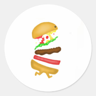 Runnin burger classic round sticker