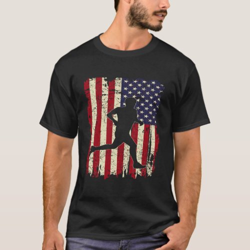 Running 365 Distress American Flag Men Running T_Shirt