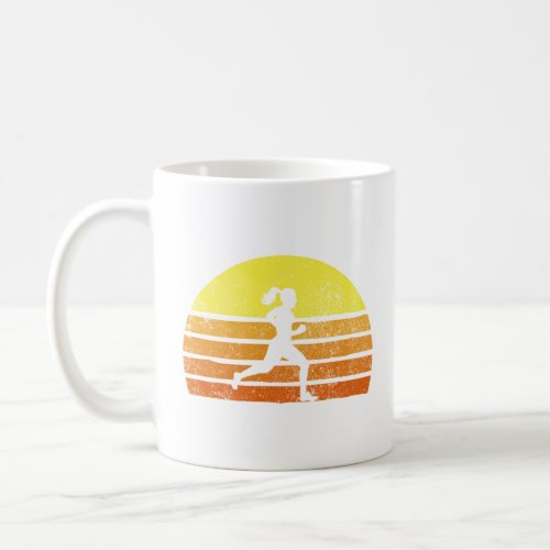 Running A Race Running Sunset  Coffee Mug