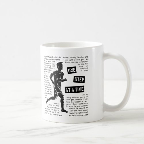 Running After Goals One Step A Time Motivational Coffee Mug