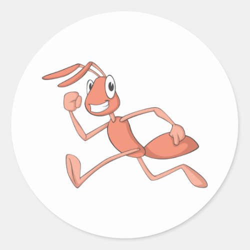 Running Ant Classic Round Sticker