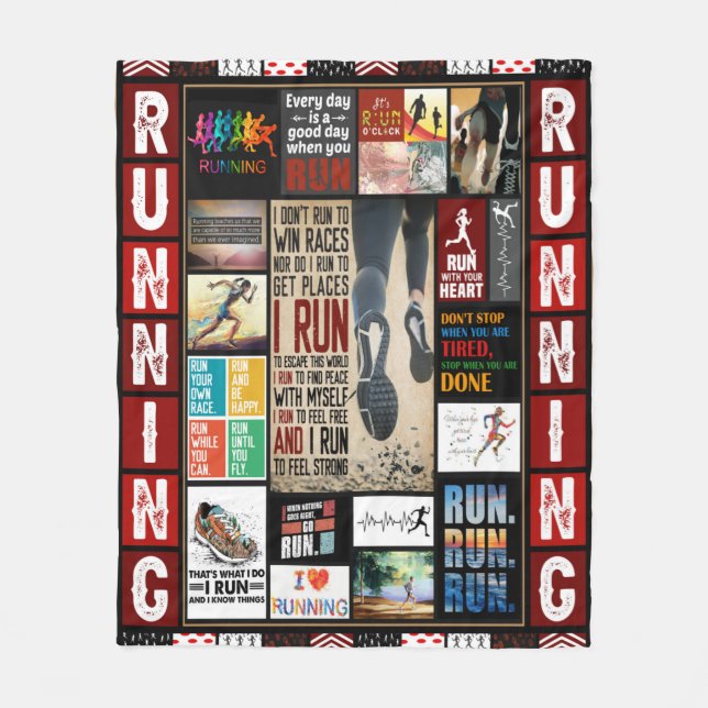 RUNNING ART Runner Dad Mom Tour Fleece Blanket (Front)