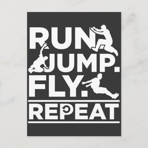 Running Athlete jumping Freerunner Run Jump Fly Postcard