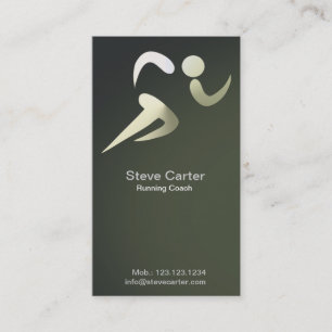Running Athletics Athlete Coach Sport Trainer Business Card