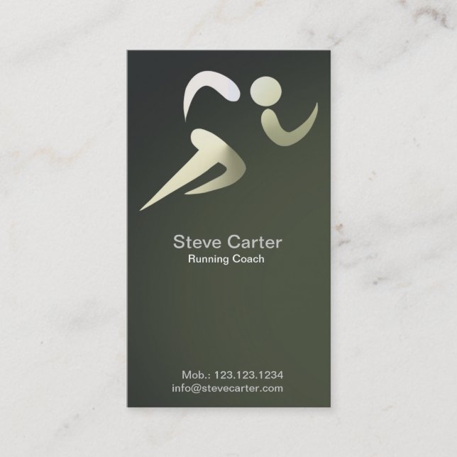 Running Athletics Athlete Coach Sport Trainer Business Card (Front)