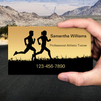 Running Athletics Sports Coach Business Card by sunnysites at Zazzle
