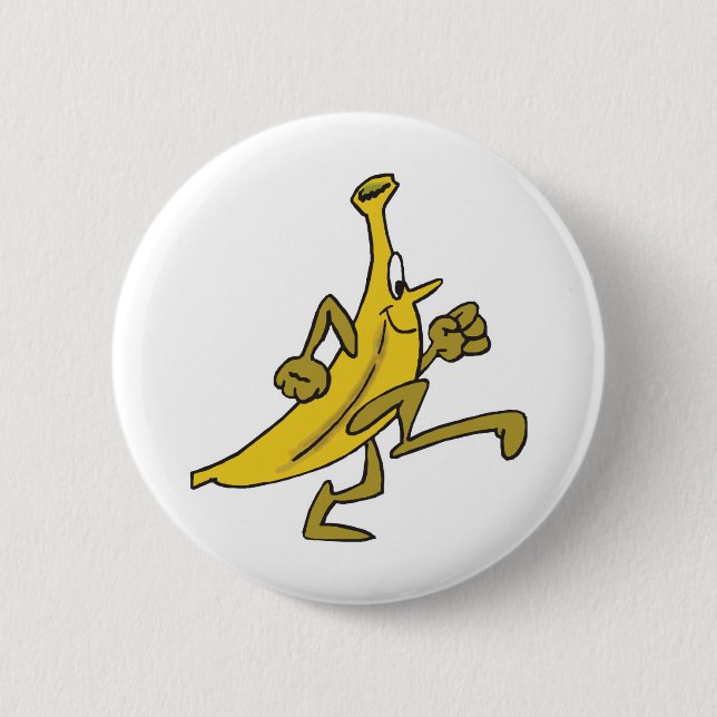 running banana pinback button (Front)