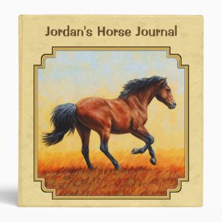 Running Bay Horse Yellow 3 Ring Binder