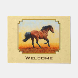 Running Bay Horse Yellow Doormat