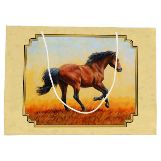 Running Bay Horse Yellow Large Gift Bag