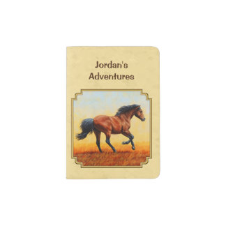 Running Bay Horse Yellow Passport Holder