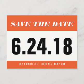 Running Bib - Save The Date Announcement Postcard