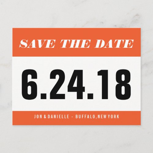 Running Bib _ Save The Date Announcement Postcard