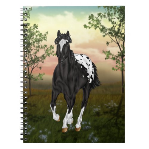 Running Black Appaloosa Horse Notebook