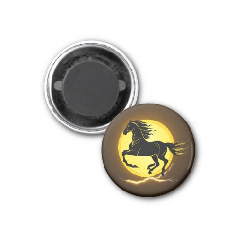 Running Black Horse Design Magnet
