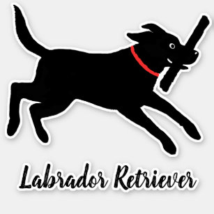 Running Black Labrador Retriever Cute Dog Sticker