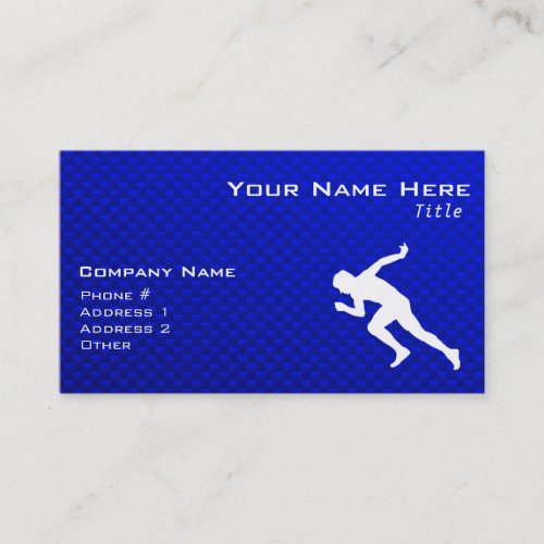 Running; Blue Business Card Templates