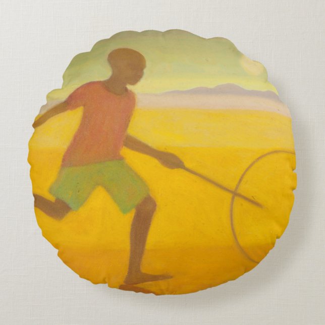 Running Boy 2010 Round Pillow (Front)