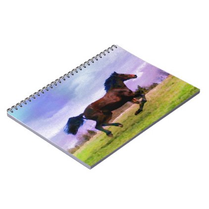 Running Brown Horse Pony Foal Western Equestrian Notebook