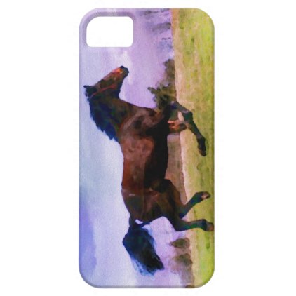 Running Brown Horse Pony Foal Western Watercolor iPhone SE/5/5s Case