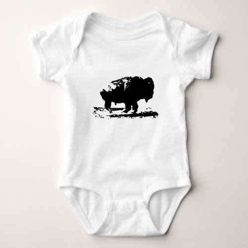 Running Buffalo Bison Pop Art Baby Bodysuit
