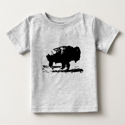 Running Buffalo Bison Pop Art Baby T_Shirt