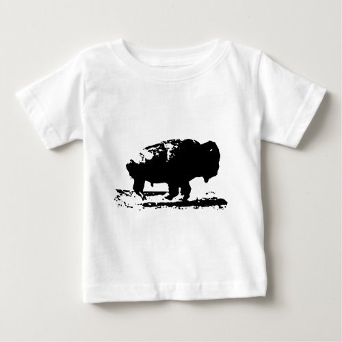 Running Buffalo Bison Pop Art Baby T_Shirt