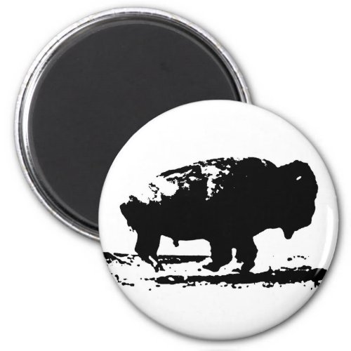 Running Buffalo Bison Pop Art Magnet
