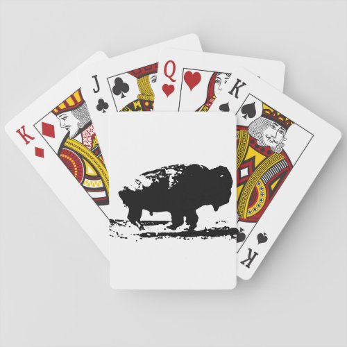 Running Buffalo Bison Pop Art Poker Cards