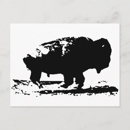 Running Buffalo Bison Pop Art Postcard