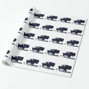 Running Buffalo Bison Pop Art Puerto Madero Wrapping Paper