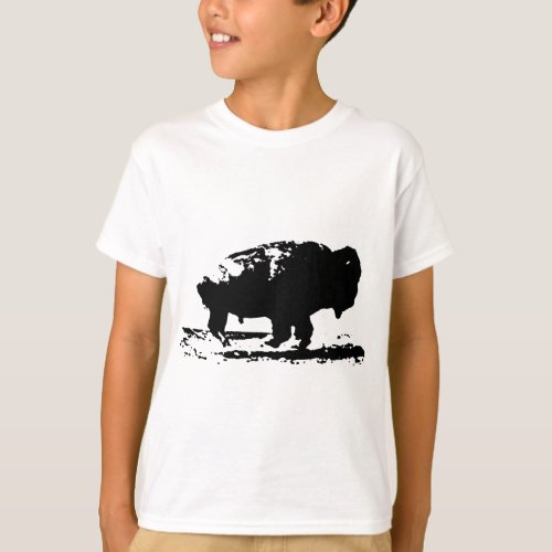 Running Buffalo Bison Pop Art T_Shirt