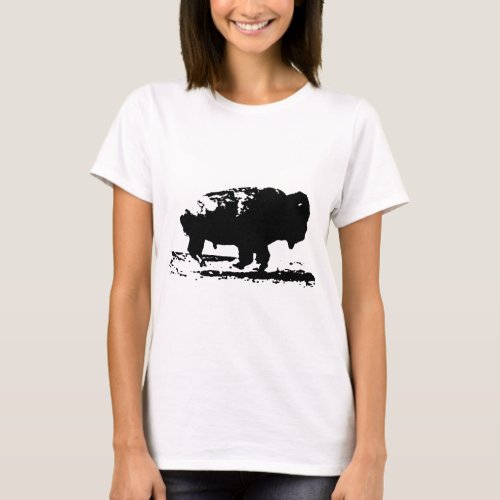 Running Buffalo Bison Pop Art T_Shirt