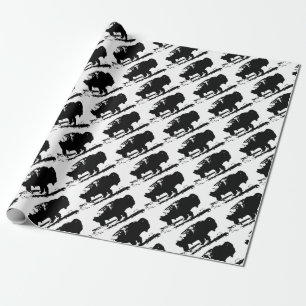 Running Buffalo Bison Pop Art Wrapping Paper