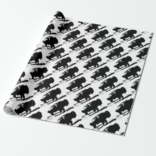 Running Buffalo Bison Pop Art Wrapping Paper