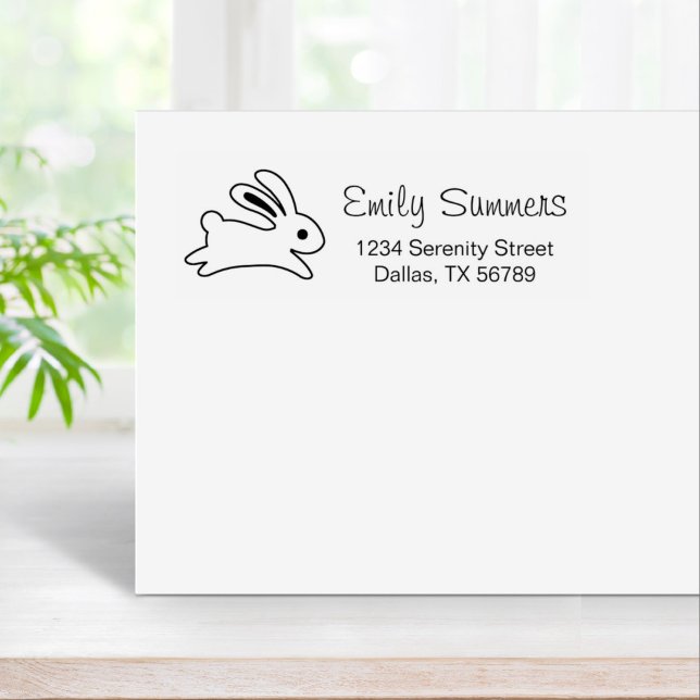 Running Bunny Rabbit Address Rubber Stamp (Creator Uploaded)