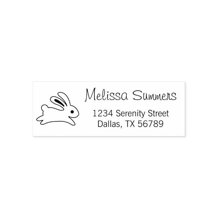 Running Bunny Rabbit Address Selfinking Stamp Zazzle