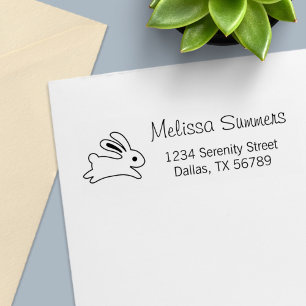 Running Bunny Rabbit Address Self-inking Stamp