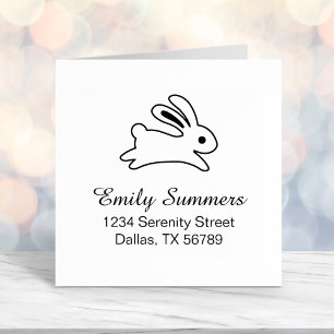 Running Bunny Rabbit Address Self-inking Stamp